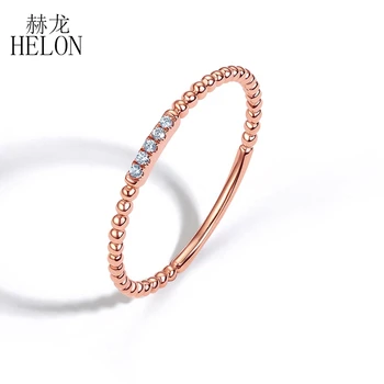 HELON Solid 18k 14k 10k Розовое Золото, Выращенный В Лаборатории Муассанит, Обручальное Кольцо С Бриллиантом Для Женщин, Модный Уникальный Ювелирный Подарок