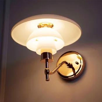 Датский дизайнерский настенный светильник со стеклянным абажуром в скандинавском стиле, прикроватные бра для спальни, светодиодный декоративный светильник для гостиной, кабинета, прохода