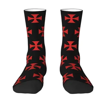 Мужские носки для экипажа Red Templar Cross Knights, Унисекс, забавные Носки для девочек на весну, лето, осень, Зиму